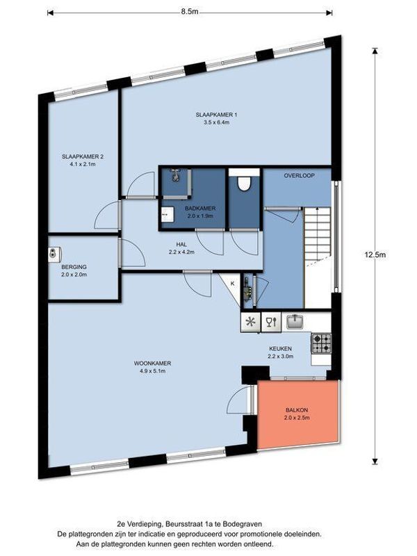 Beursstraat 1-C Floorplan Blur 0