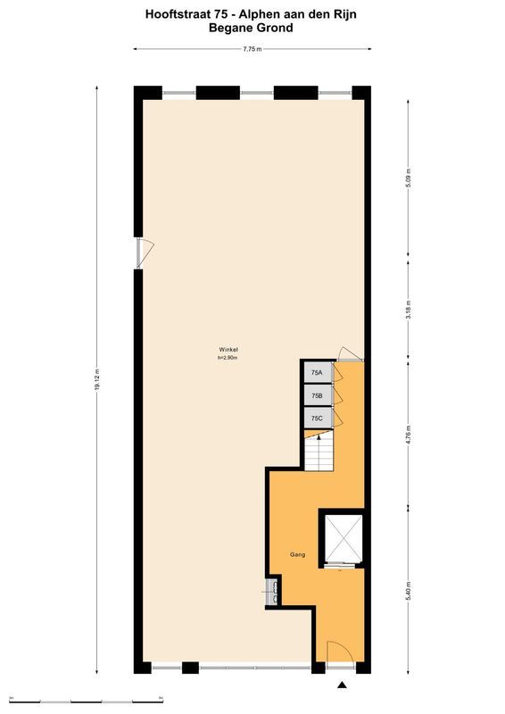 Hooftstraat 75-A Floorplan Blur 2
