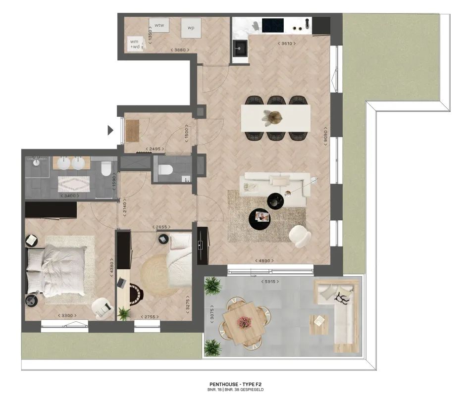Gorzenpark Penthouse F2 (Bouwnr. 18) Floorplan Blur 0