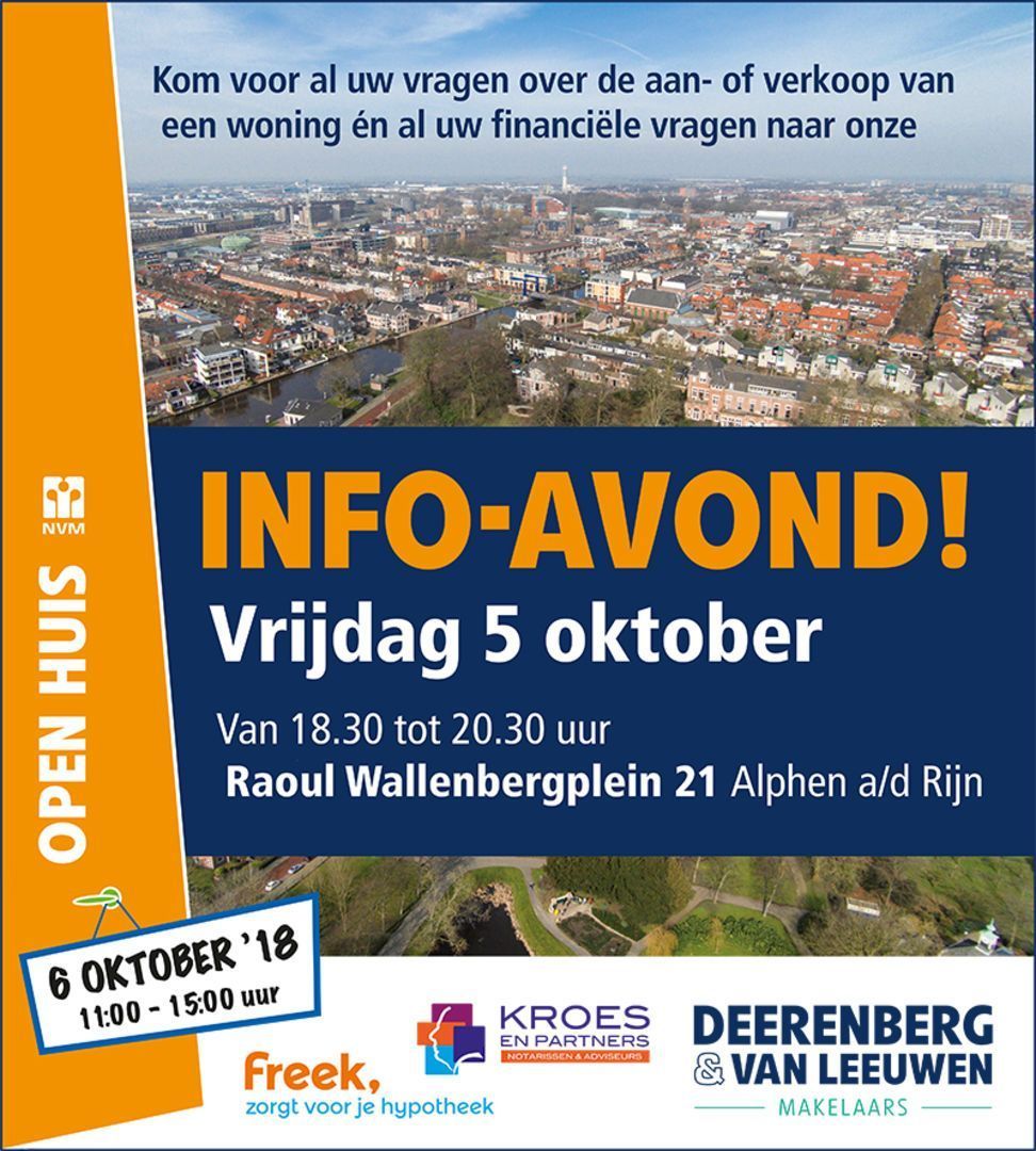 Informatieavond 5 oktober a.s.
