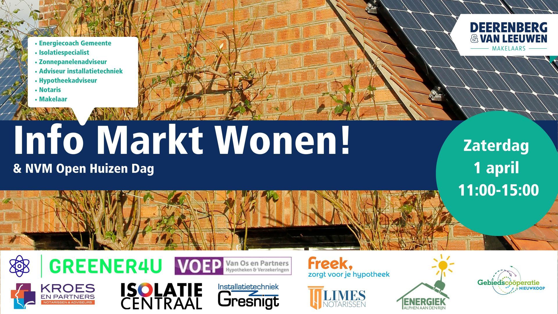 1 April a.s. Info Markt Wonen & Landelijke Open Huizen Dag NVM