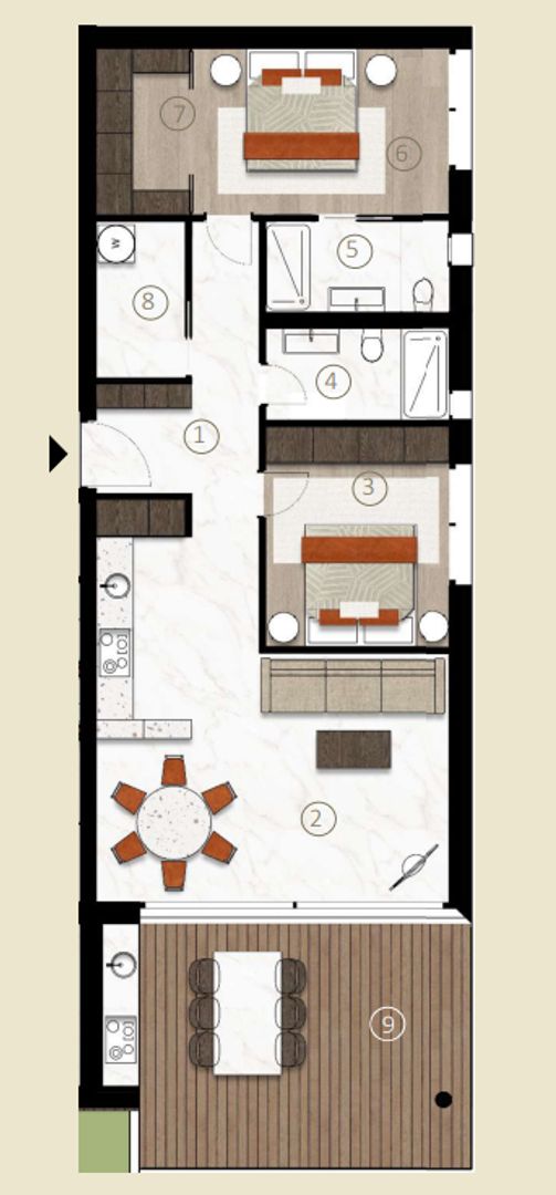 Novigrad, Istrië, Luxe nieuwbouw appartementen plattegrond-2