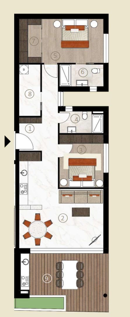 Novigrad, Istrië, Luxe nieuwbouw appartementen plattegrond-1