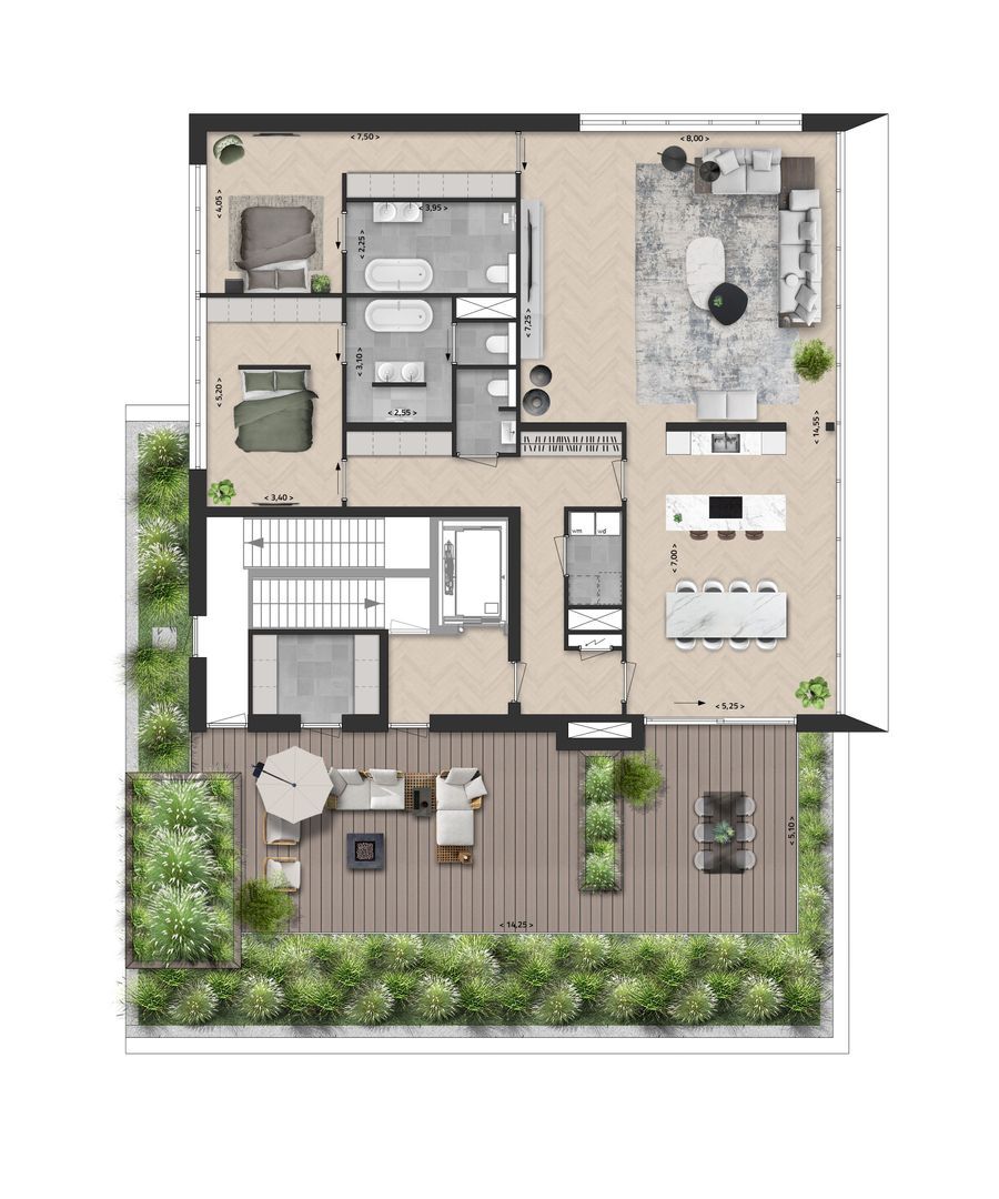 Baken in Middelsee, Leeuwarden plattegrond-0