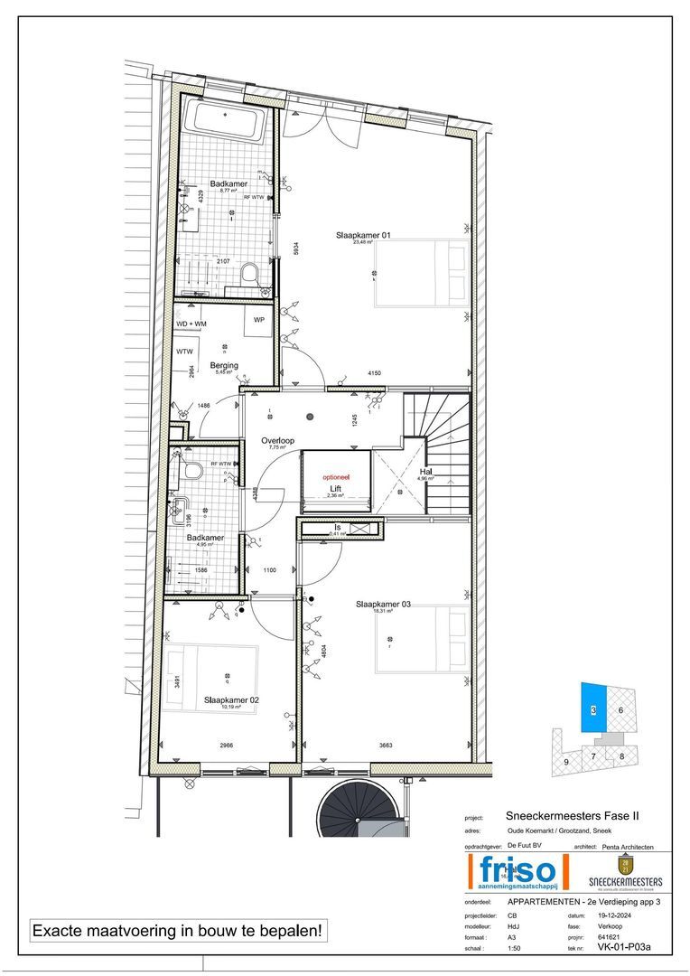 Oude Koemarkt 40 101, Sneek plattegrond-1