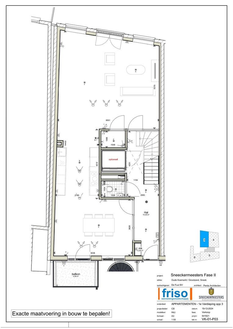 Oude Koemarkt 40 101, Sneek plattegrond-0