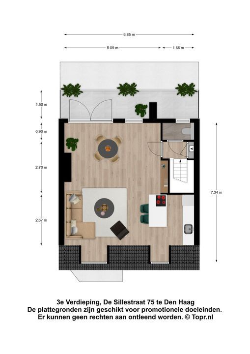De Sillestraat 75, Den Haag plattegrond-3