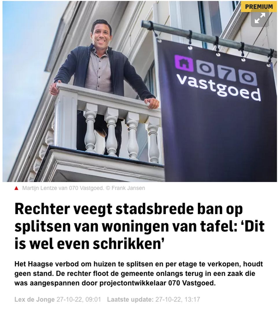 Rechter veegt stadsbrede ban op splitsen van woningen van tafel: ‘Dit is wel even schrikken’ | Het Algemeen Dagblad