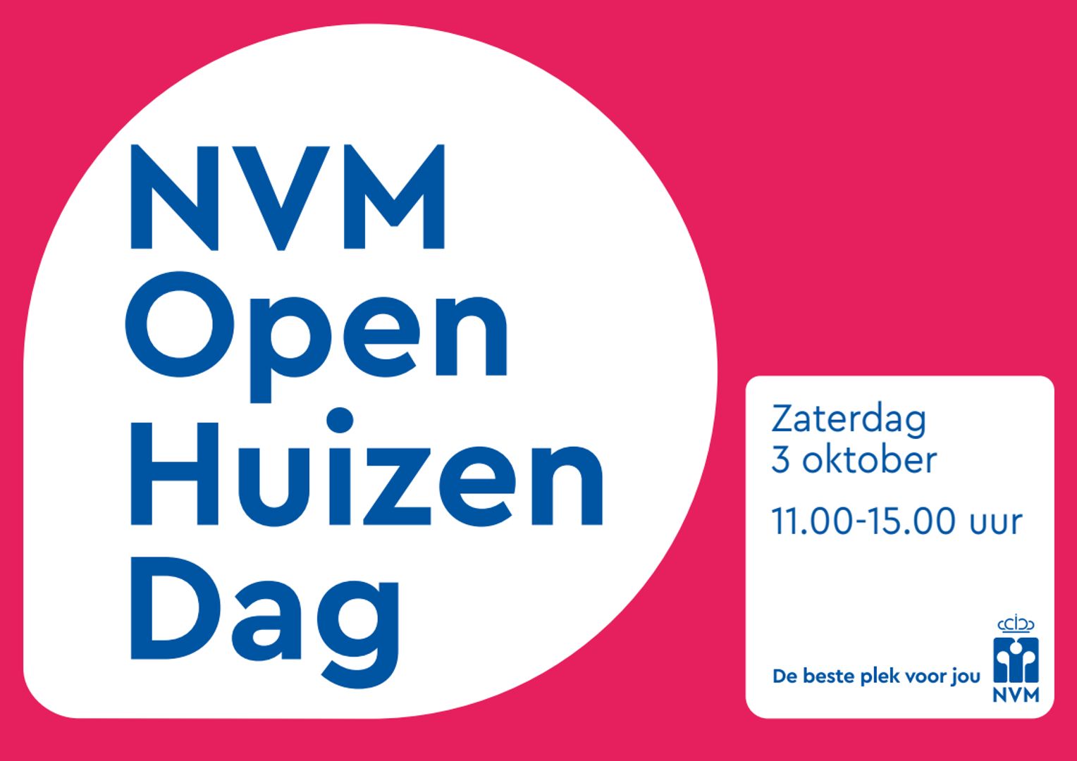 NVM Open Huizen Dag zaterdag 3 oktober a.s.