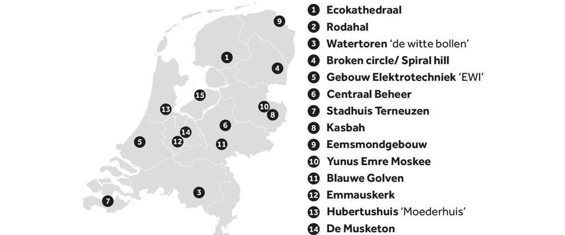 VIJFTIEN JONGE MONUMENTEN UIT DE PERIODE 1965–1990 AANGEWEZEN