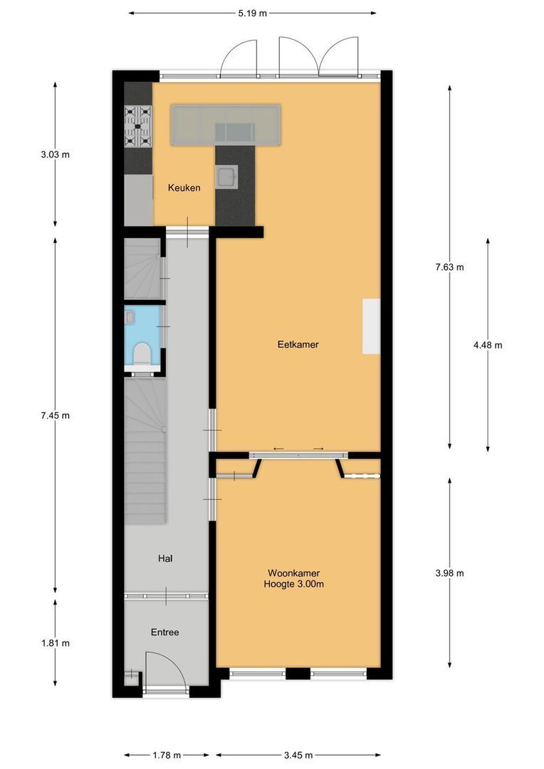J.H.B. Koekkoekstraat 44, Hilversum plattegrond-1