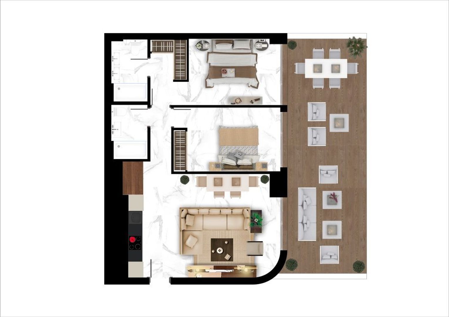 Apartments in Nueva Alcántara, Marbella plattegrond-1