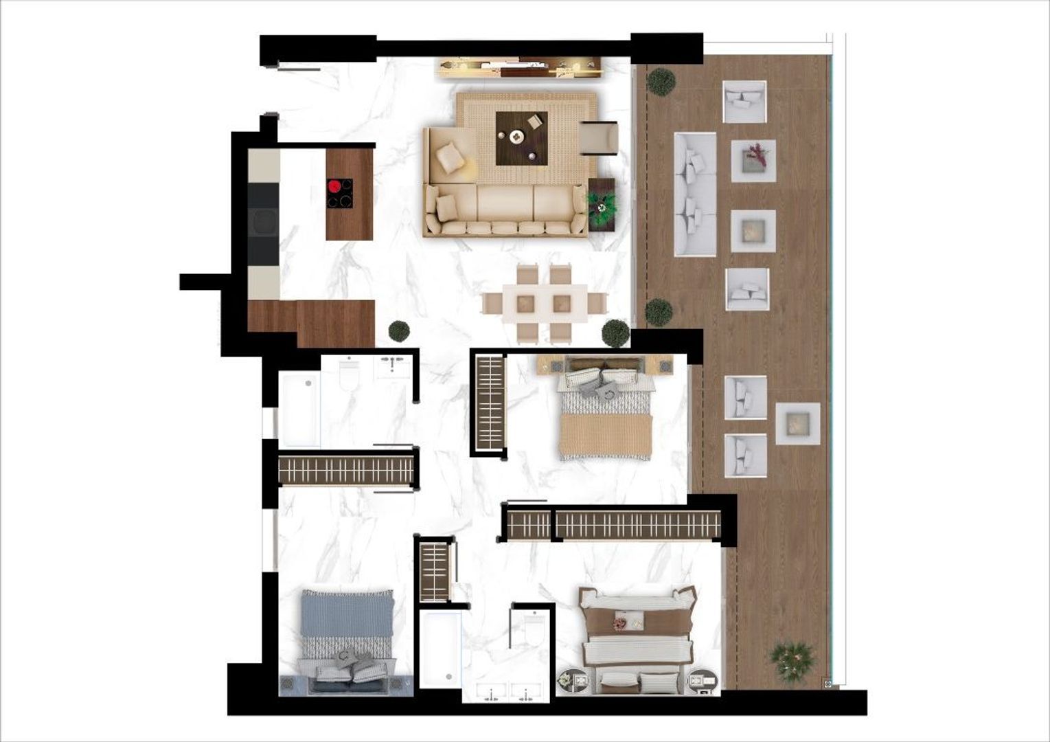 Apartments in Nueva Alcántara, Marbella plattegrond-3
