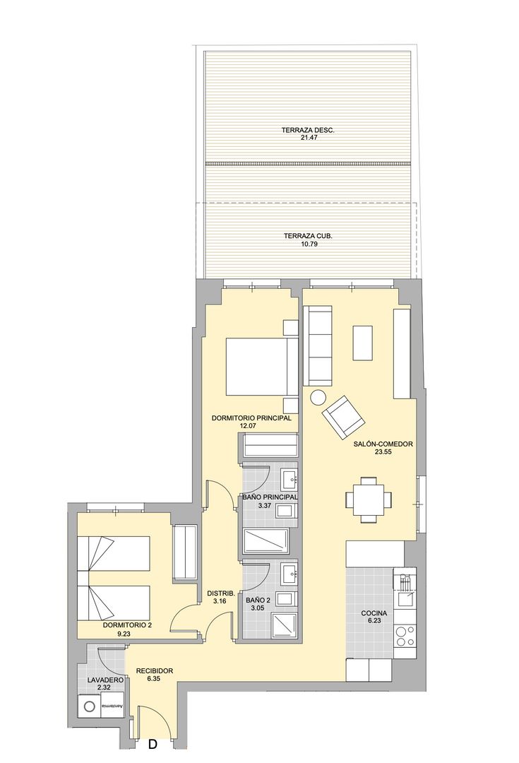 New Apartments close to city center and beach, Málaga (capital) plattegrond-1