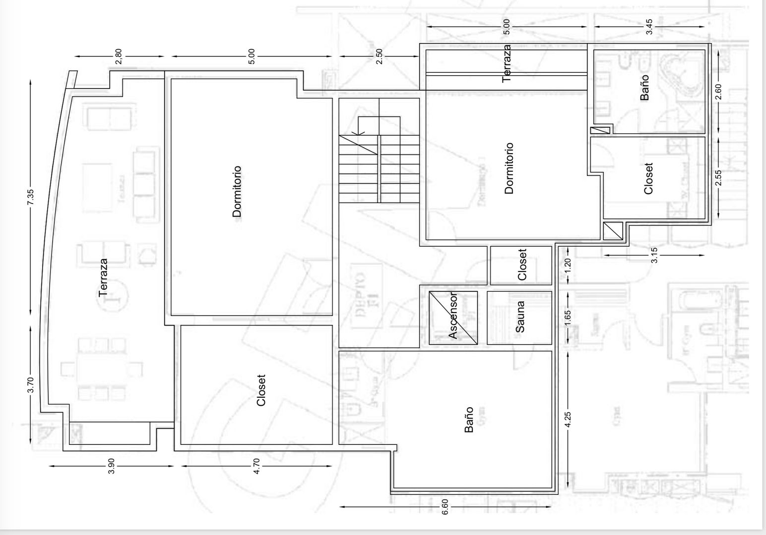 Camino Piedra Roja, Santiago plattegrond-1