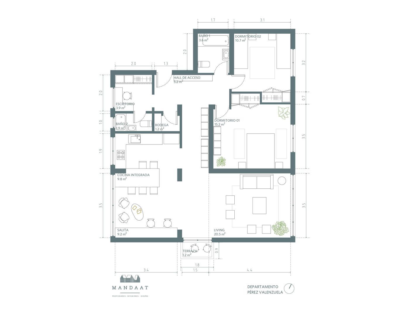 Pérez Valenzuela, Santiago plattegrond-0