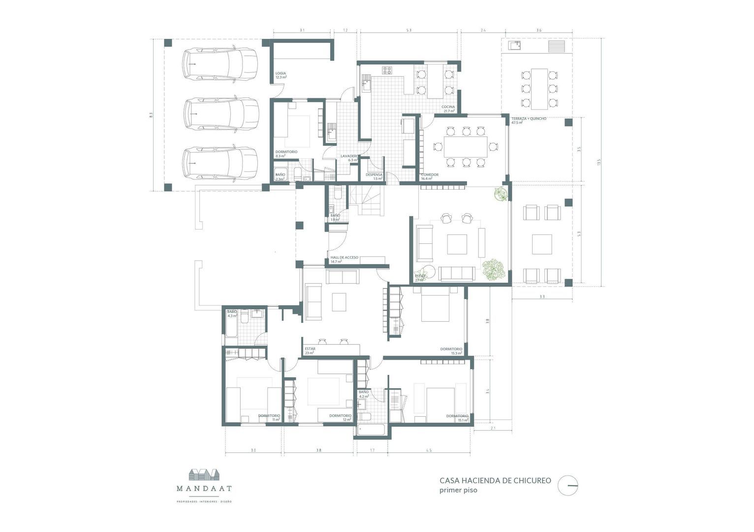 Camino de la Hacienda, Santiago plattegrond-0