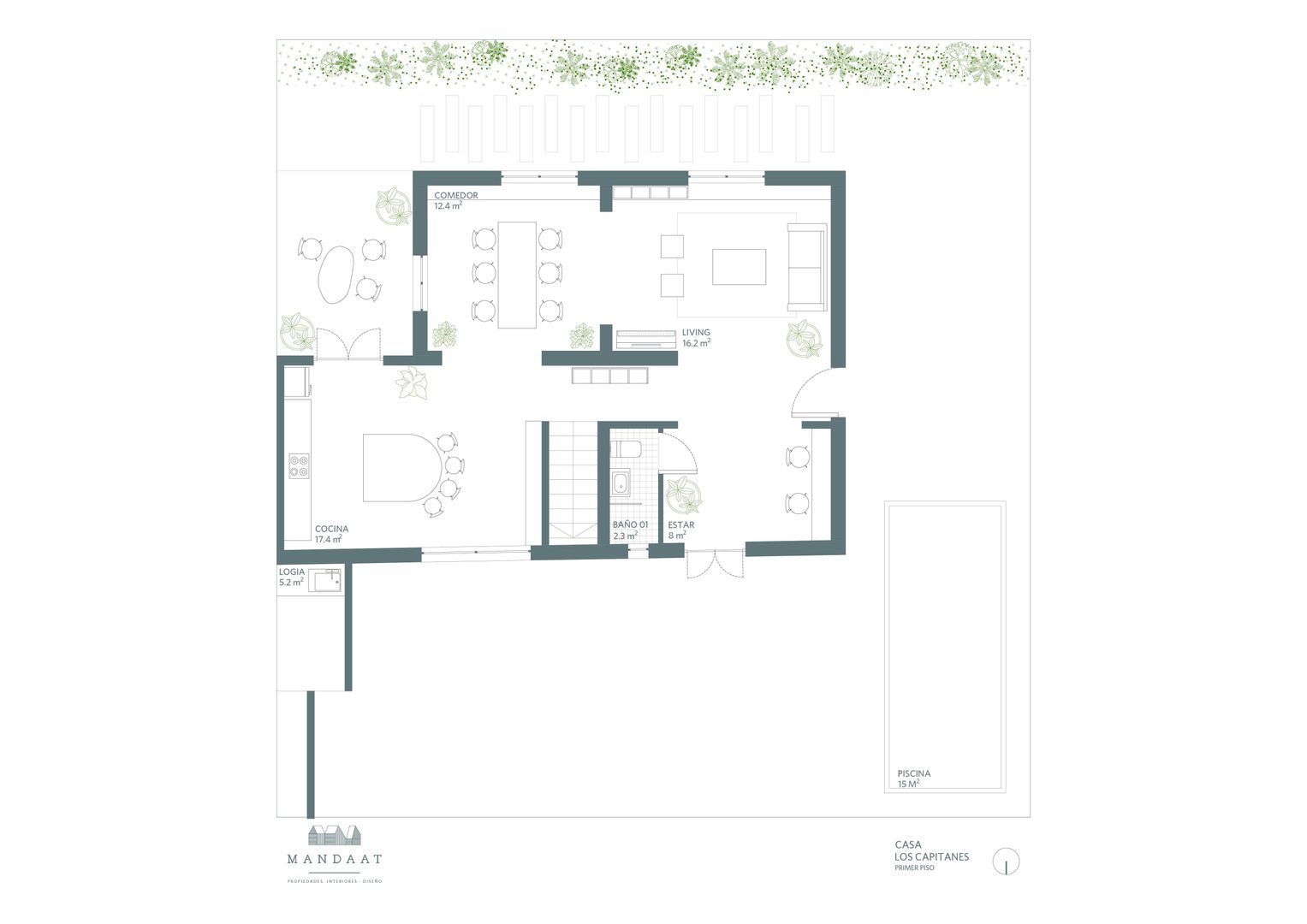 Los Capitanes, Santiago plattegrond-0