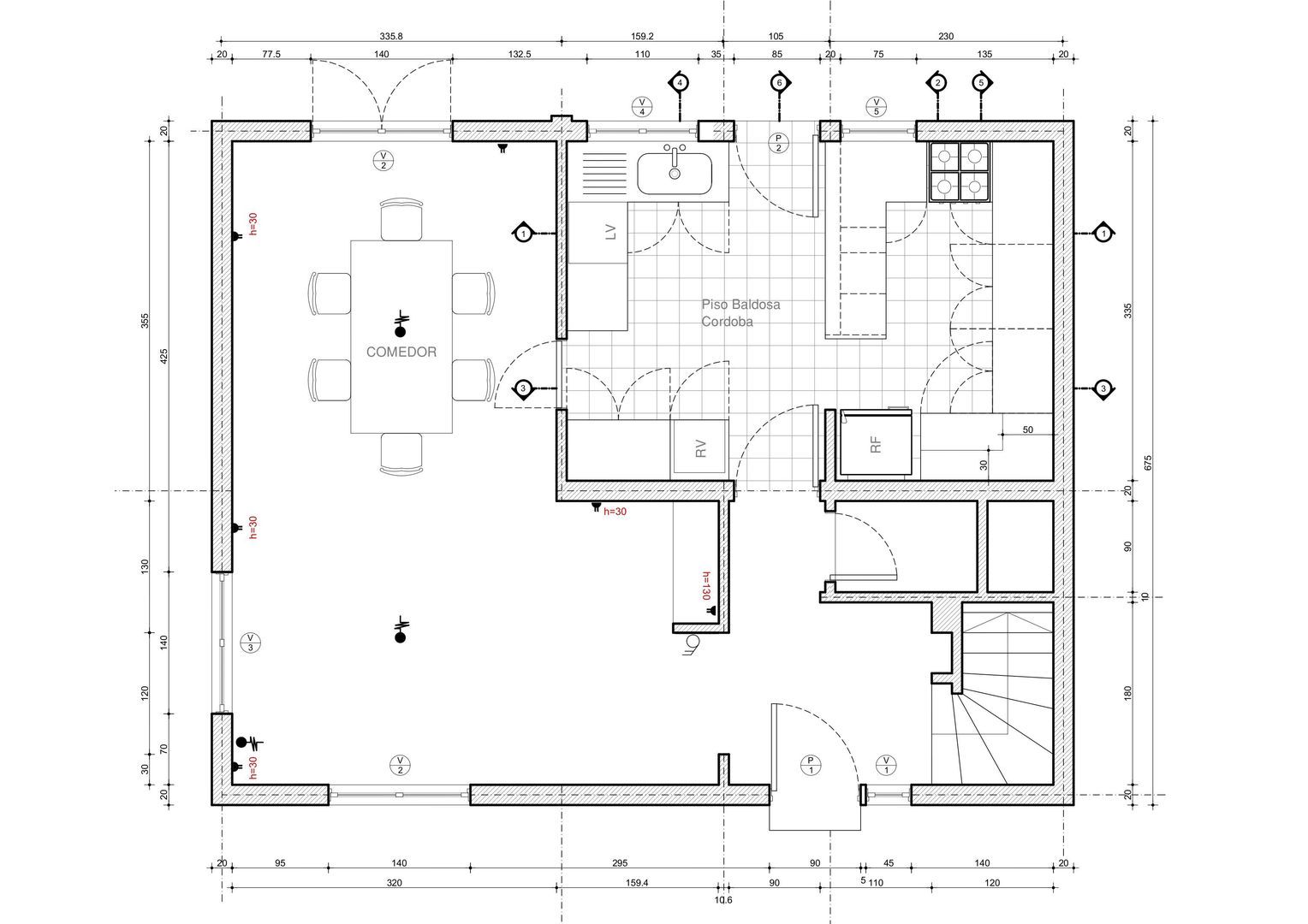 Luis Thayer Ojeda, Santiago plattegrond-0