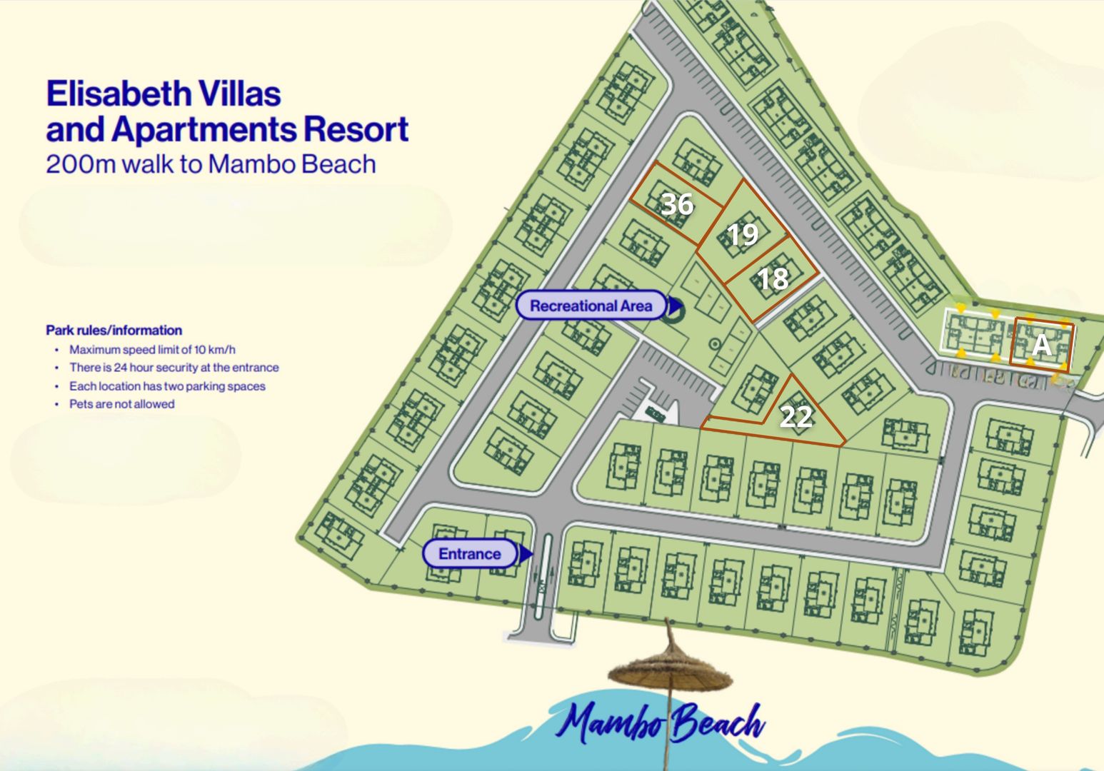 Elisabeth Resort, Mambo Beach plattegrond-0