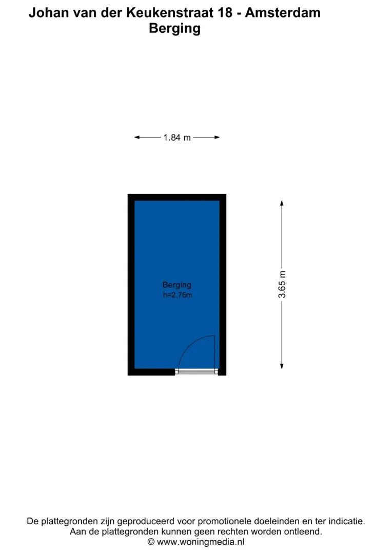 Johan van der Keukenstraat 18, Amsterdam plattegrond-1