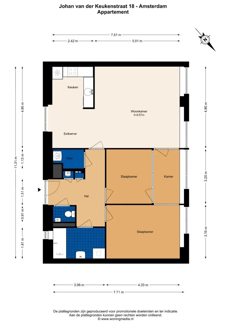 Johan van der Keukenstraat 18, Amsterdam plattegrond-0