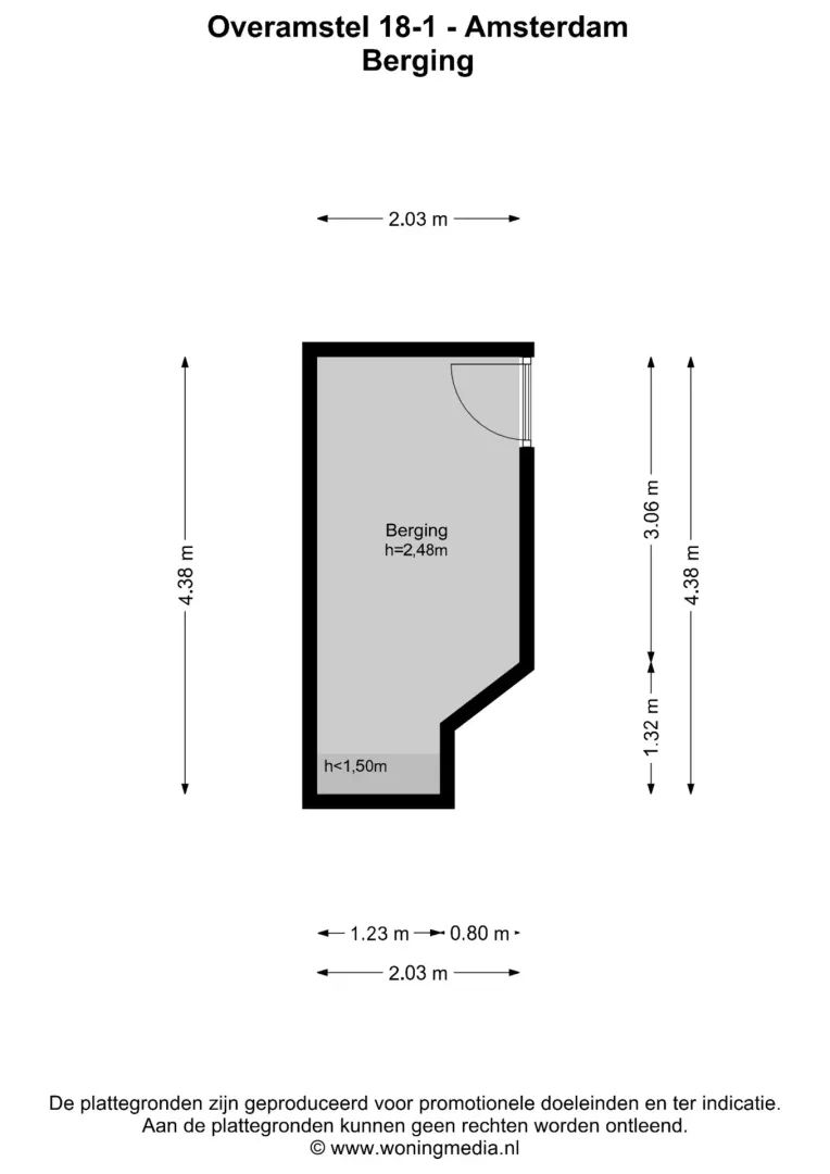 Overamstelstraat 18 1, Amsterdam plattegrond-1
