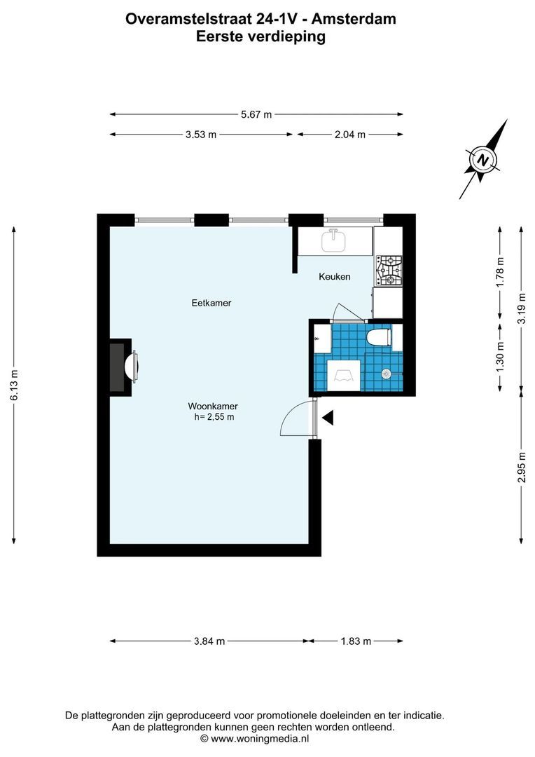 Overamstelstraat 24 1V, Amsterdam plattegrond-0