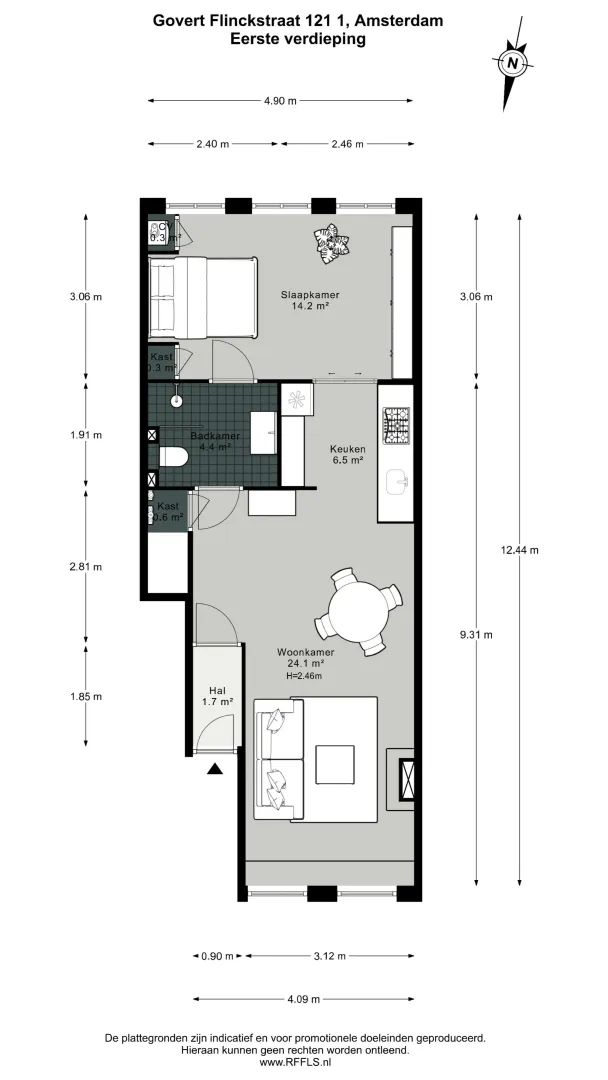 Govert Flinckstraat 121 1, Amsterdam plattegrond-0