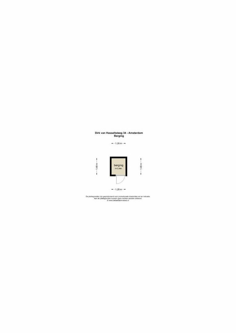 Dirk van Hasseltssteeg 34, Amsterdam plattegrond-0
