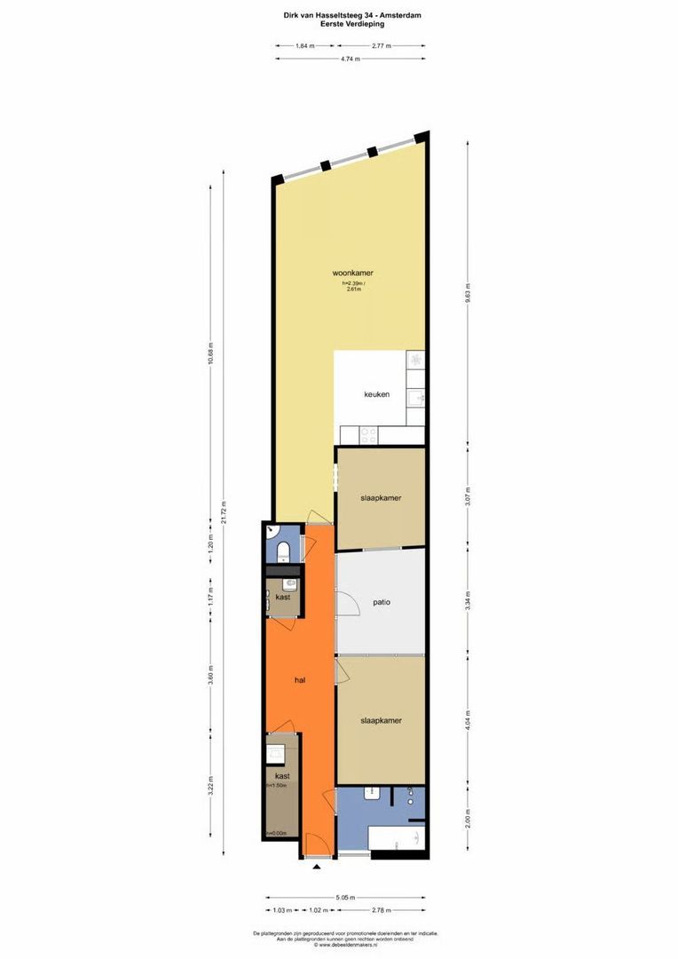 Dirk van Hasseltssteeg 34, Amsterdam plattegrond-1