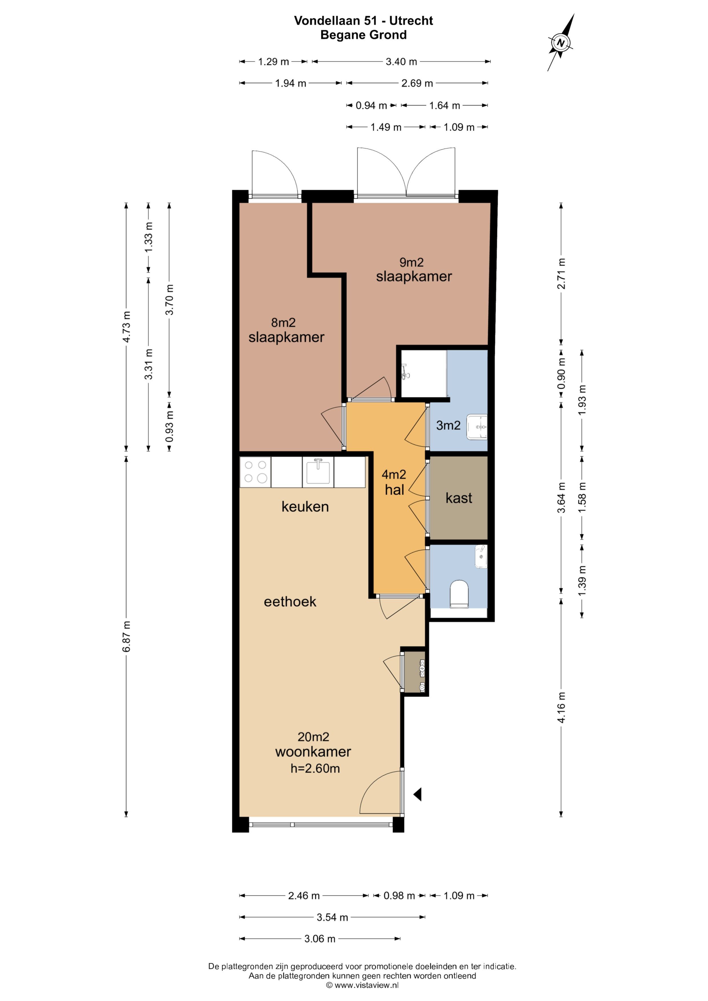 Vondellaan 53, Utrecht plattegrond-0