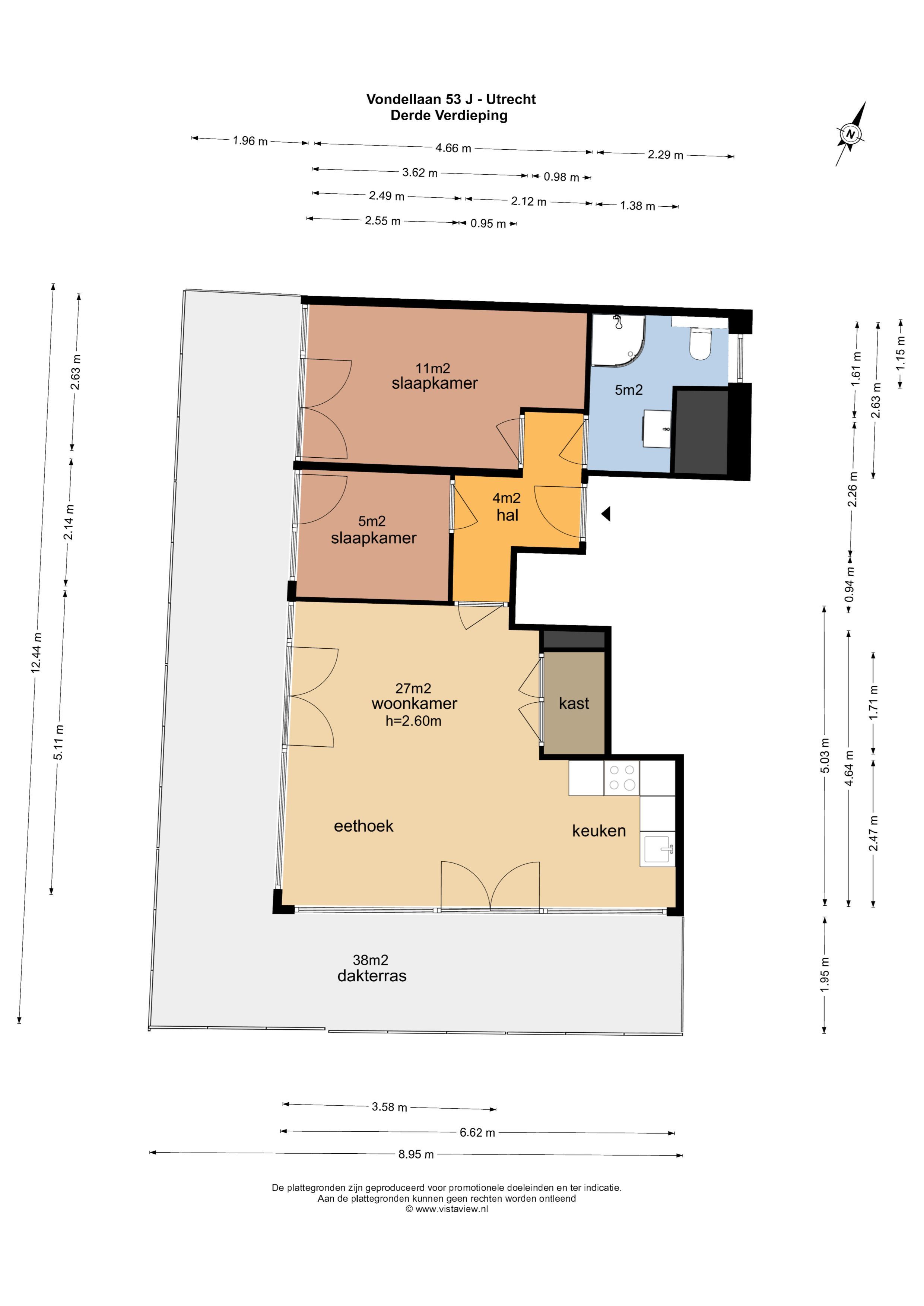 Vondellaan 53 H, Utrecht plattegrond-11